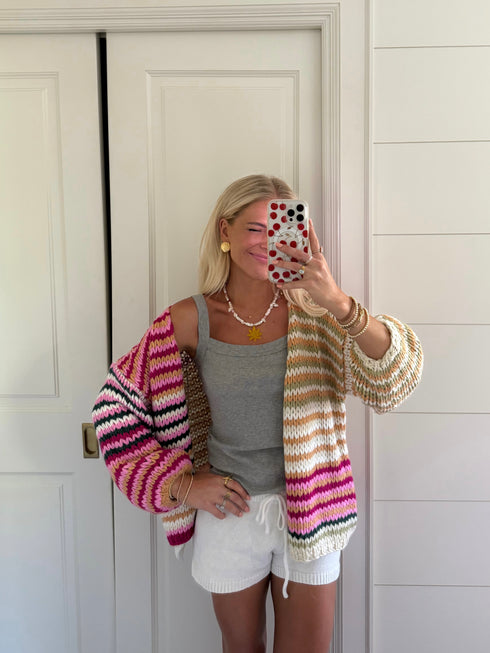 You're My Stripe Cardigan// Pink *RESTOCKED*